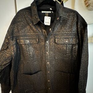 One Teaspoon Night Animal Longline Denim Shirt